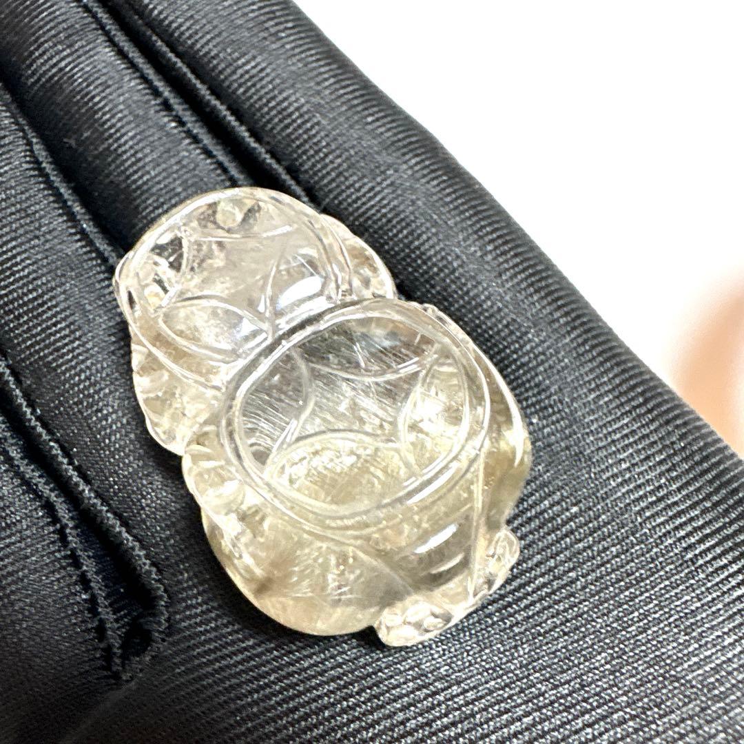 【家宝級】最高品質　プラチナルチルクォーツ　貔貅　置物　箱付