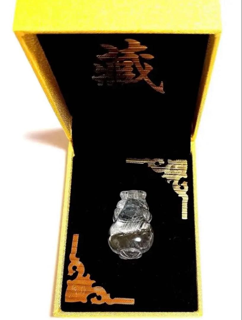 【家宝級】最高品質　プラチナルチルクォーツ　貔貅　置物　箱付