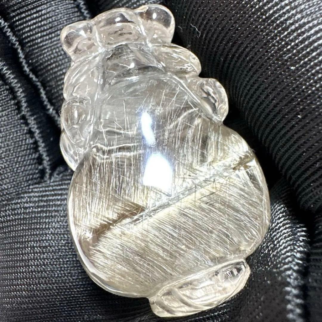 【家宝級】最高品質　プラチナルチルクォーツ　貔貅　置物　箱付