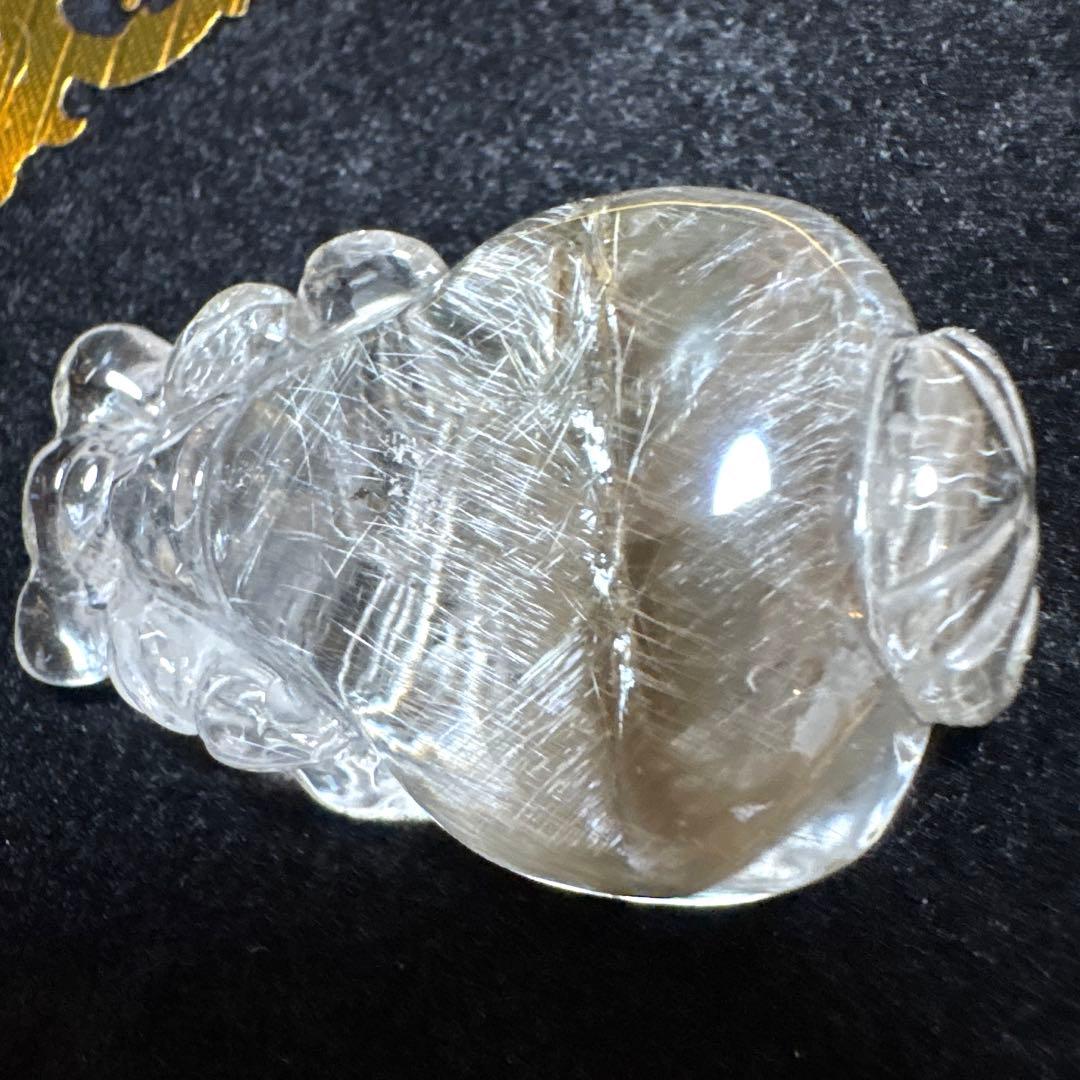 【家宝級】最高品質　プラチナルチルクォーツ　貔貅　置物　箱付