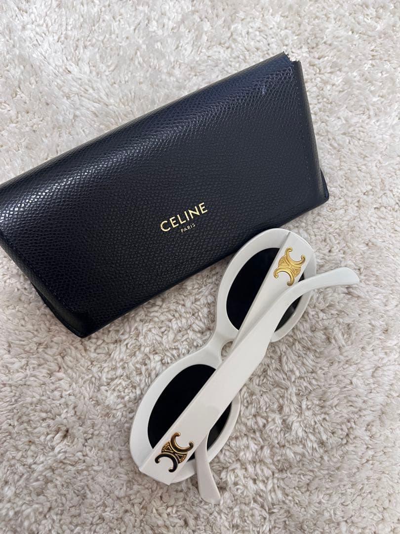 CELINE ホワイトサングラス ケース付き