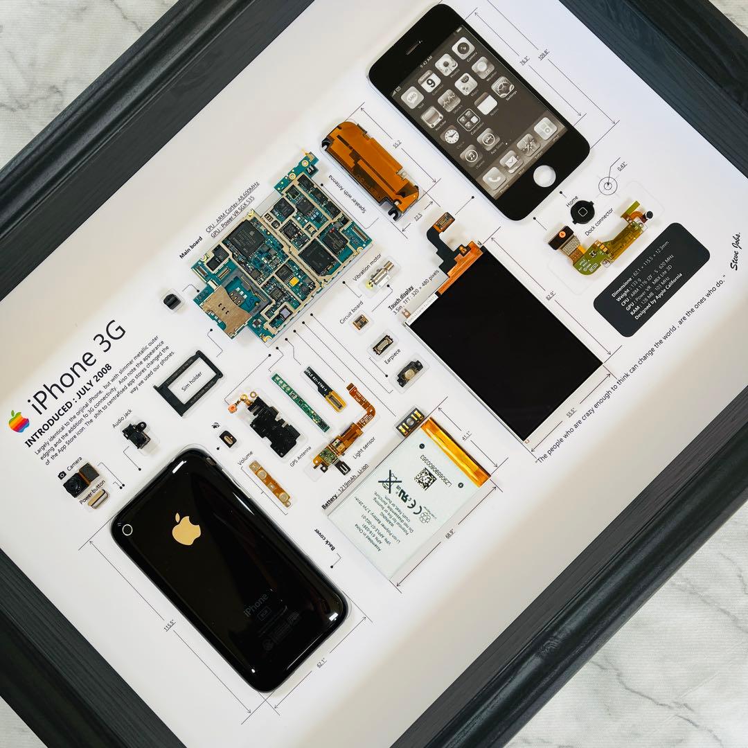 【希少端末】 iPhone 3G 標本アート ボックスフレーム仕様