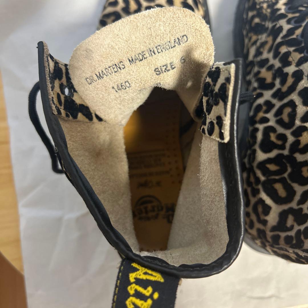 ドクターマーチン　UK6 ヒョウ柄　ハラコ　ファブリックブーツ