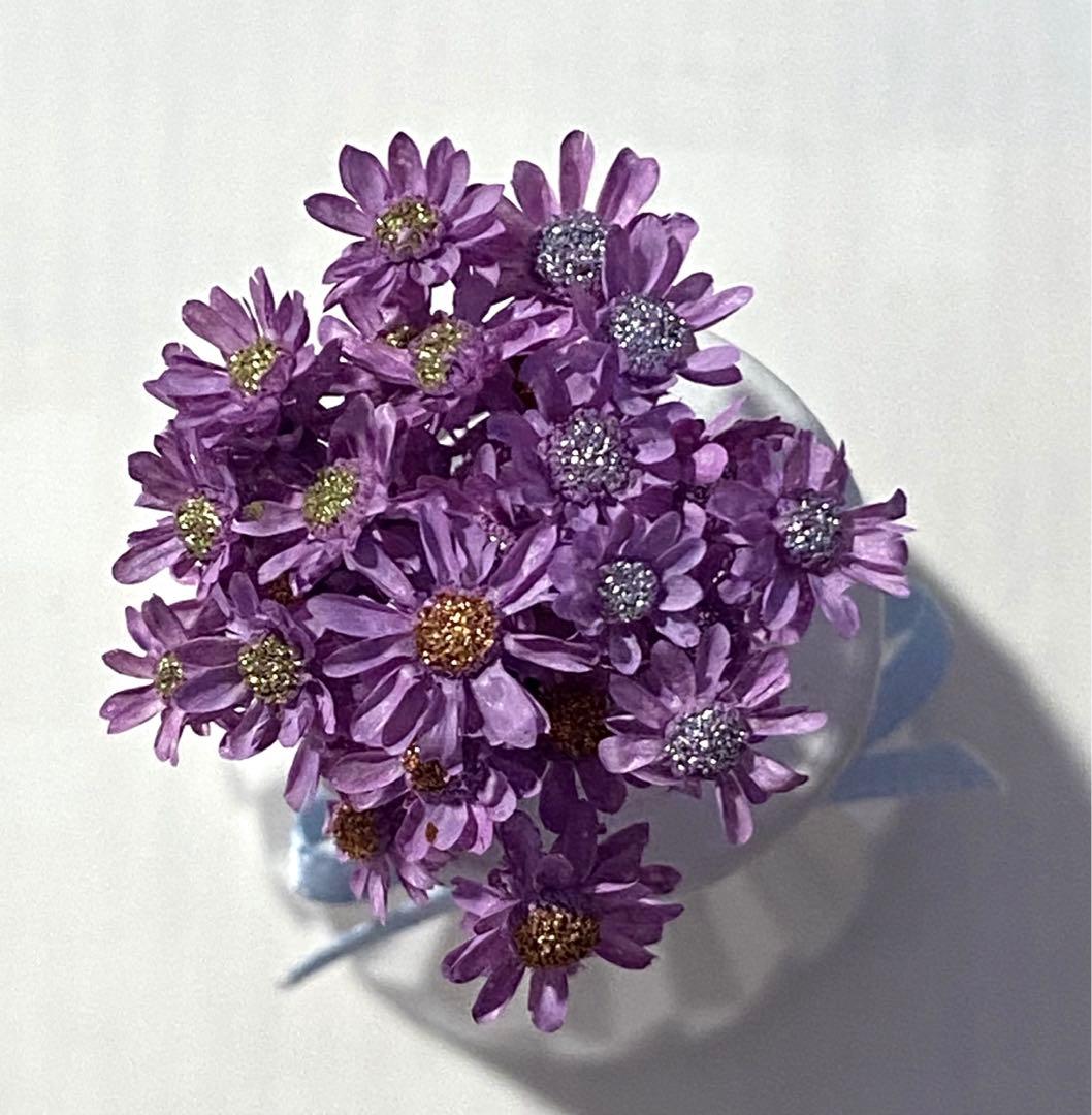 モナカママ☆オリジナル❣️ オール加工花《ミルキーラベンダー》メタル✰︎ポップ30輪