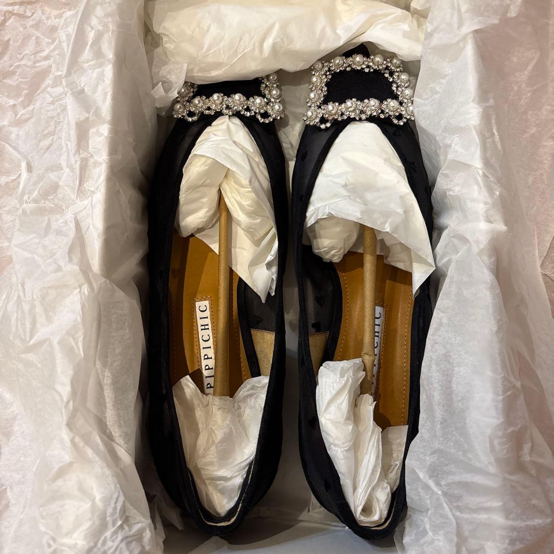 お値下！！　ピッピシック　ハートフロッキービジューパンプス　38