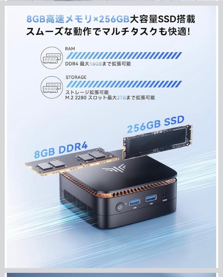 NiPoGi E1-N95ミニPC 8GB+256GB 2025モデル
