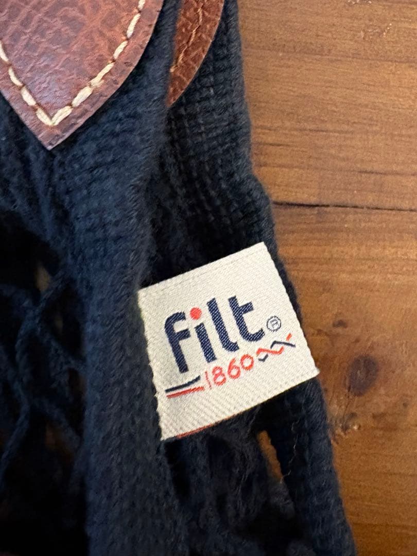 ✴︎美品 ロンシャン×フィルト　ル プリアージュ フィレ ネットバッグ　L 黒