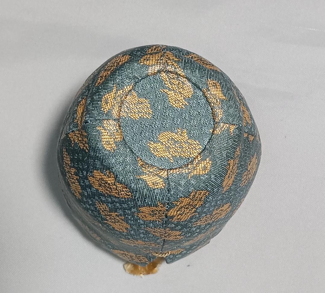 茶道具　丹波立杭焼　市野信水作　丹波焼肩衝茶入鴛鴦金襴仕覆付　未使用超美品！！