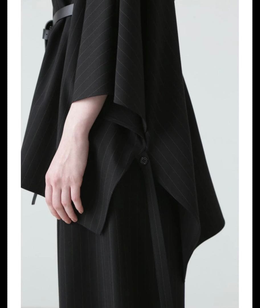 ADORE アドーア　ストライプツイルシャツ ポンチョ　ベルト　ブラウス