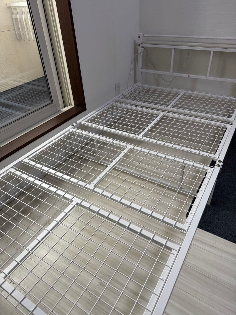 シングルベッド ホワイト スチール製 ニトリ