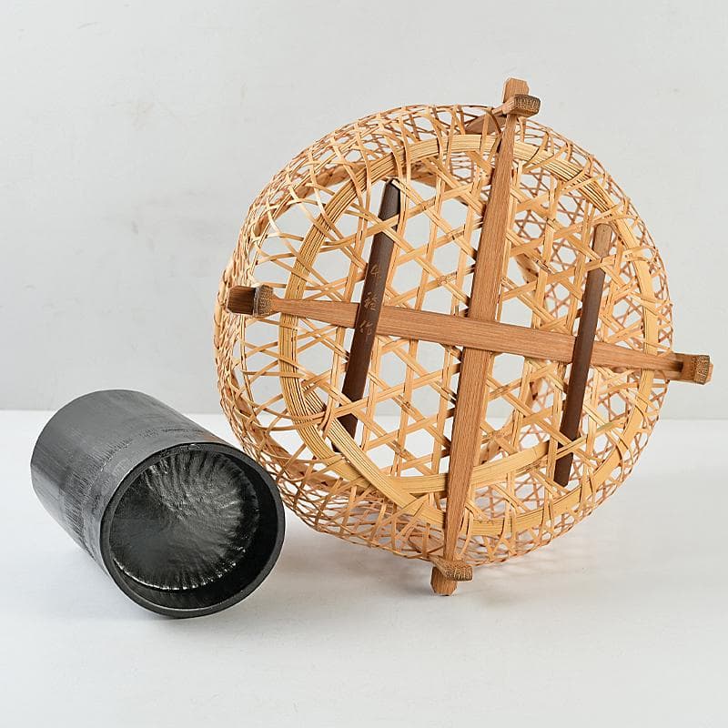 茶道具　竹穂作　花籠　花生　共布共箱　V　R9078B