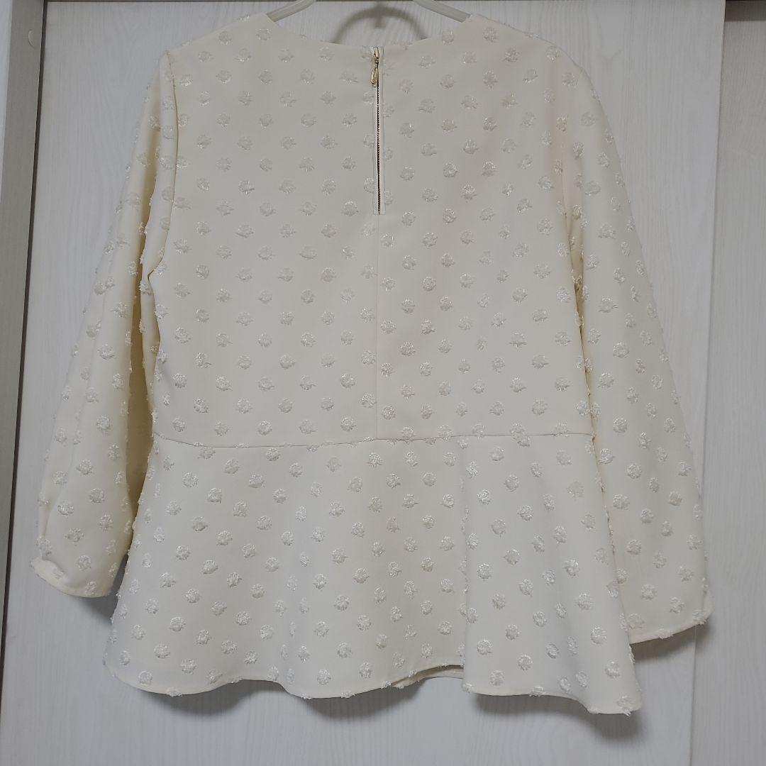 NOLLEY'S sophi ドットカットジャガードペプラムブラウス ブラウス