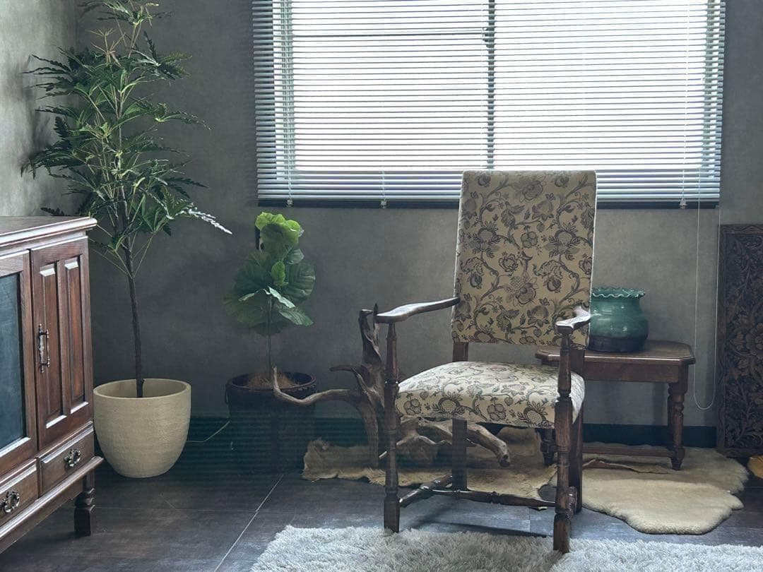 希少　イギリス　英国　アンティーク　ヴィンテージ　ハイバックチェア　SZ