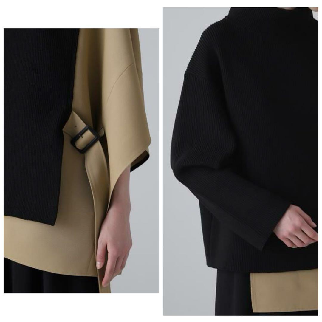 美品✨　アドーア ADORE ニットドッキングドライチノ ポンチョ キャメル