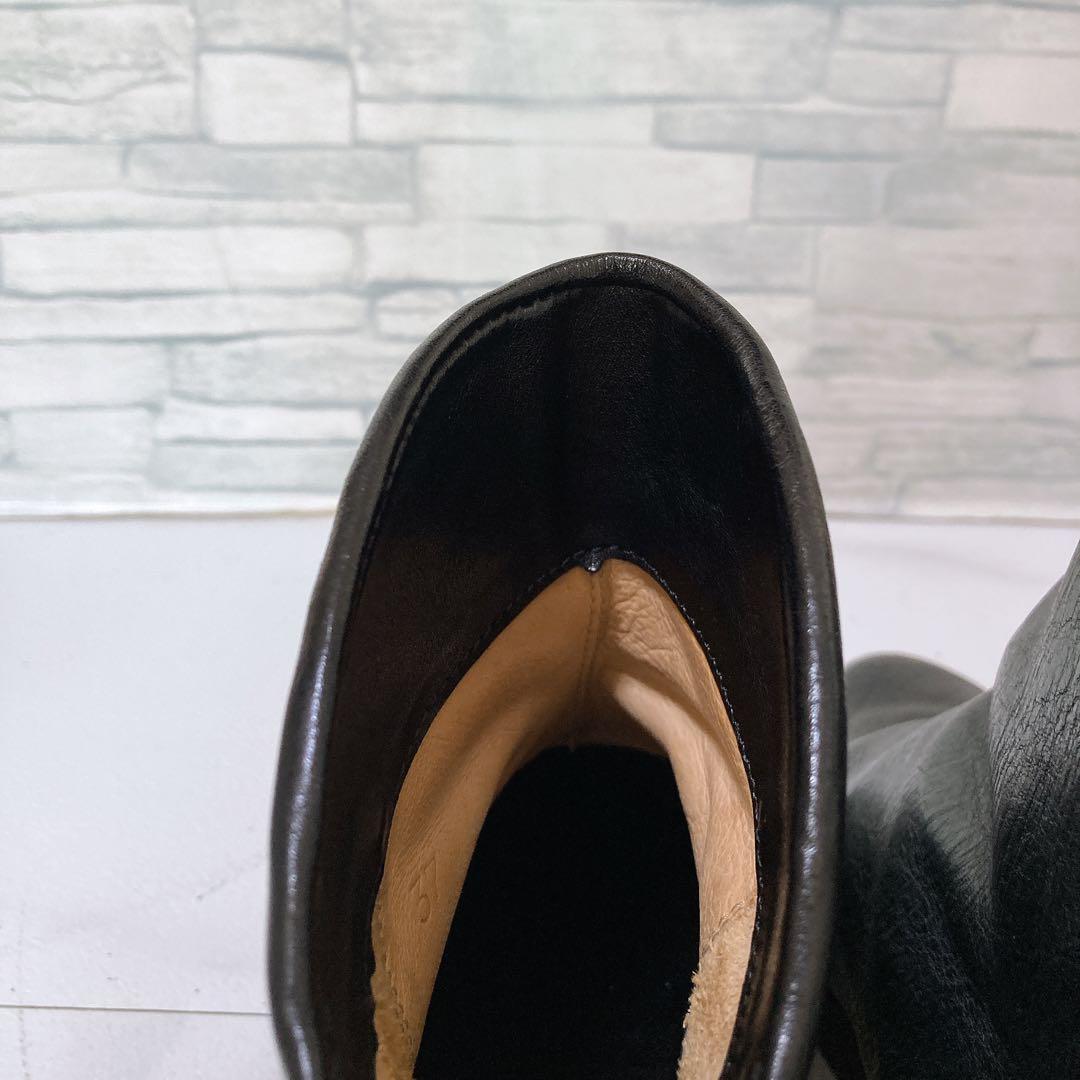 トリッペン スイフト ショートブーツ 37 バックジップ レザー 本革 黒