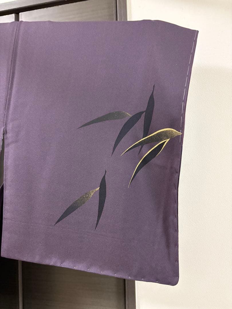 新品未使用★しつけ付き　竹　付け下げ　トールサイズ　紫　黒　金　正絹