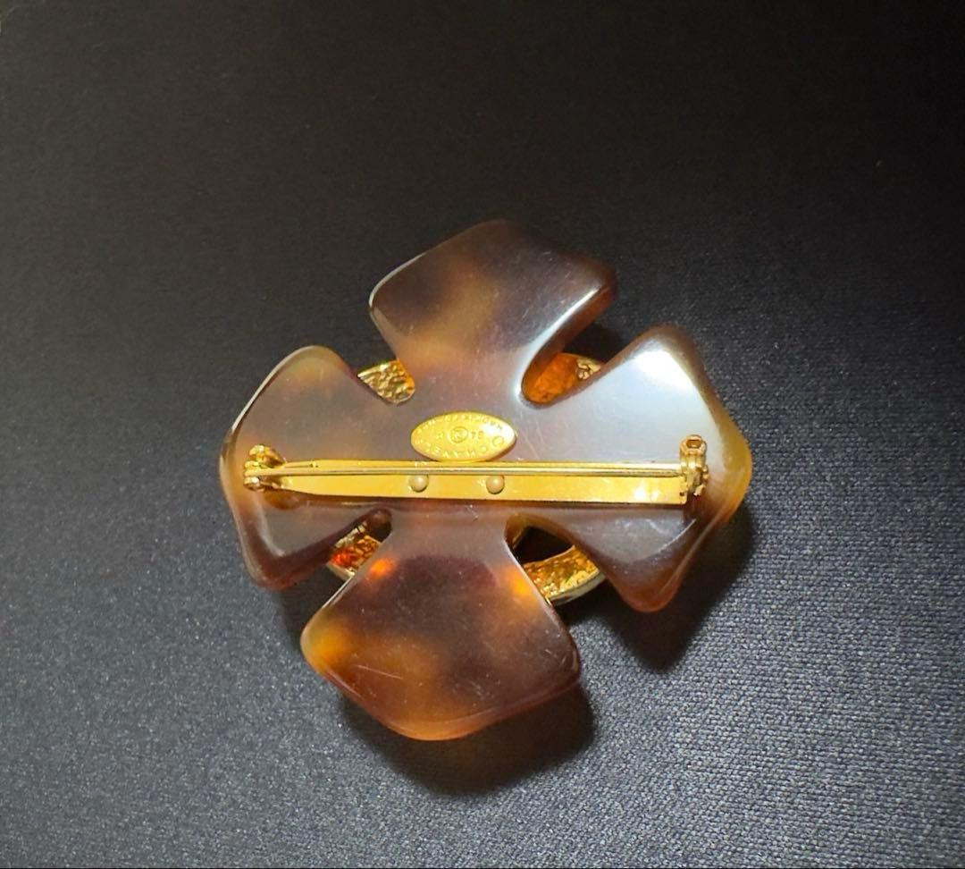 CHANEL シャネル　鼈甲柄　ココマーク　ブローチ