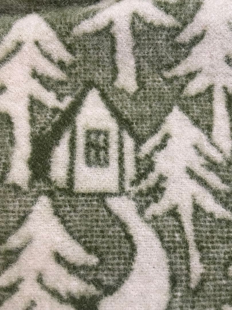 クリッパン　ミナペルホネン ハウスインザフォレスト　ウール毛布　グリーン　タグ付