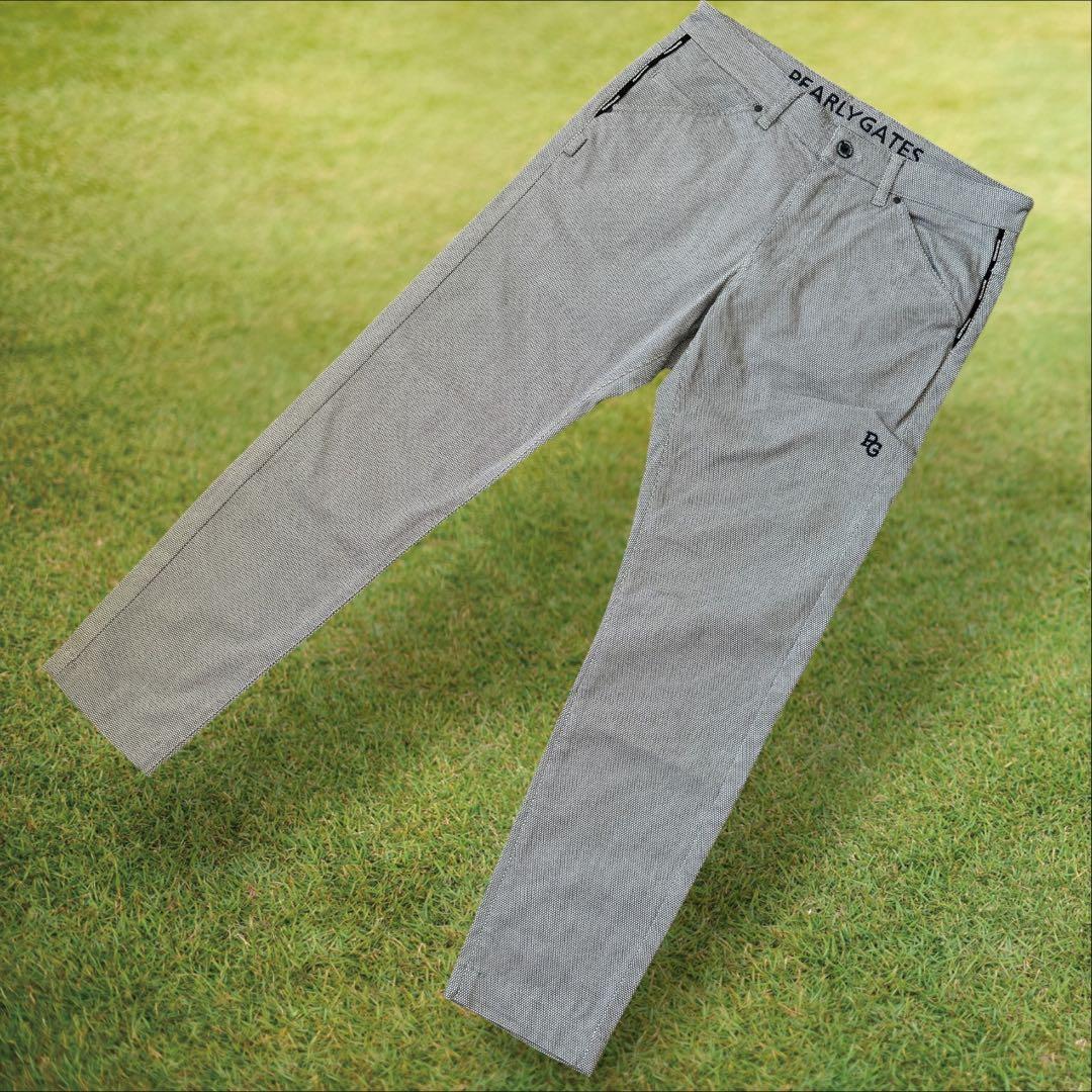美品　パーリーゲイツ　パンツ　グレー　M〜L相当　コットン素材　ネイビー　紺　4