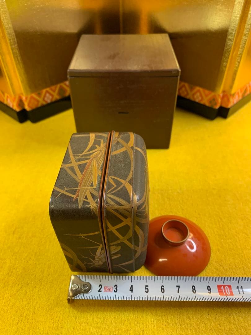 古民家 明治 江戸時代 時代 螺鈿細工 研出し 蒔絵 時代物漆器 古美術 木箱入