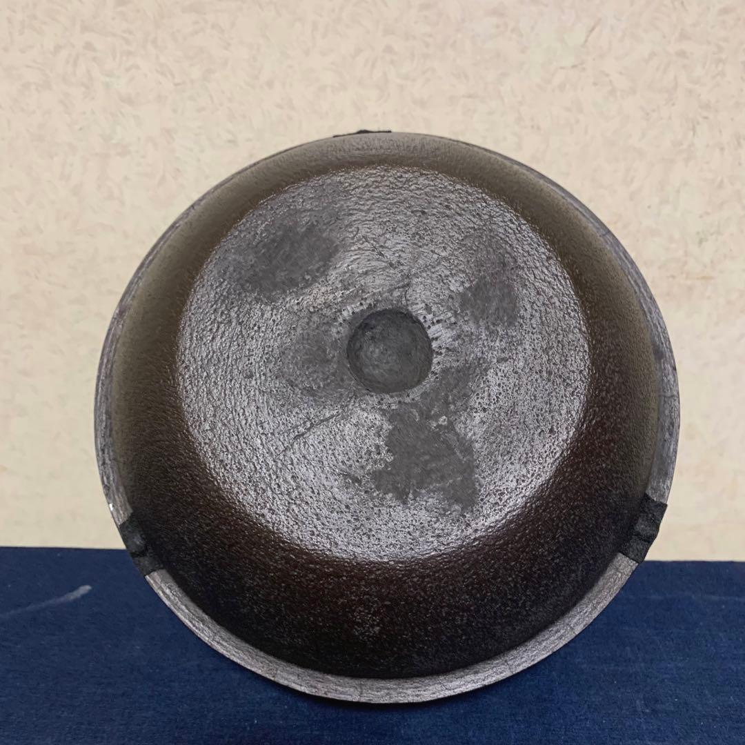 未使用 風炉 茶釜 電熱器 本焼斑唐銅鬼面風炉 野々田製電熱器 敷板 茶道具