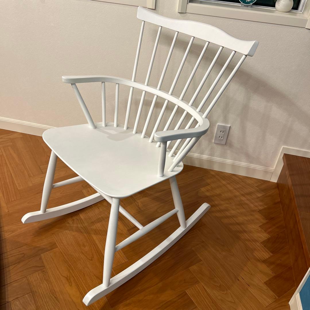 FDBモブラー デンマークデザイン J52G ロッキングチェア ホワイト ⓶