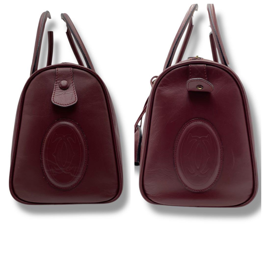 希少 Cartier レザー ハンドバッグ ボストンバッグ Vintage 本革