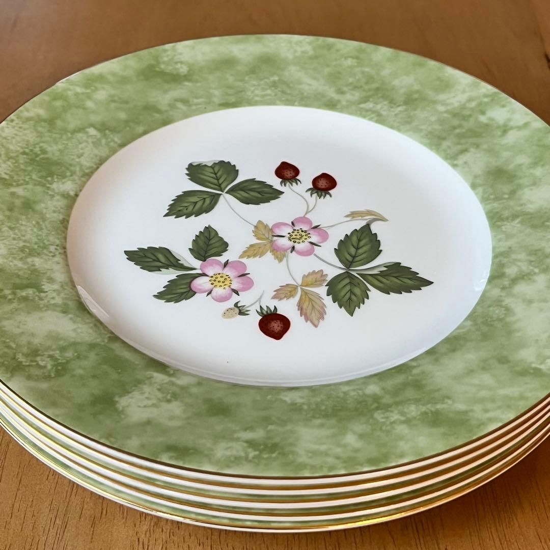 【美品】ウェッジウッド★ワイルドストロベリー★フルリムプレート　5枚