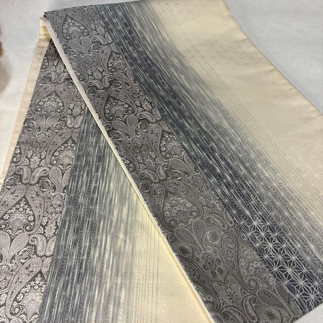 袋帯　ペイズリーと麻の葉　460