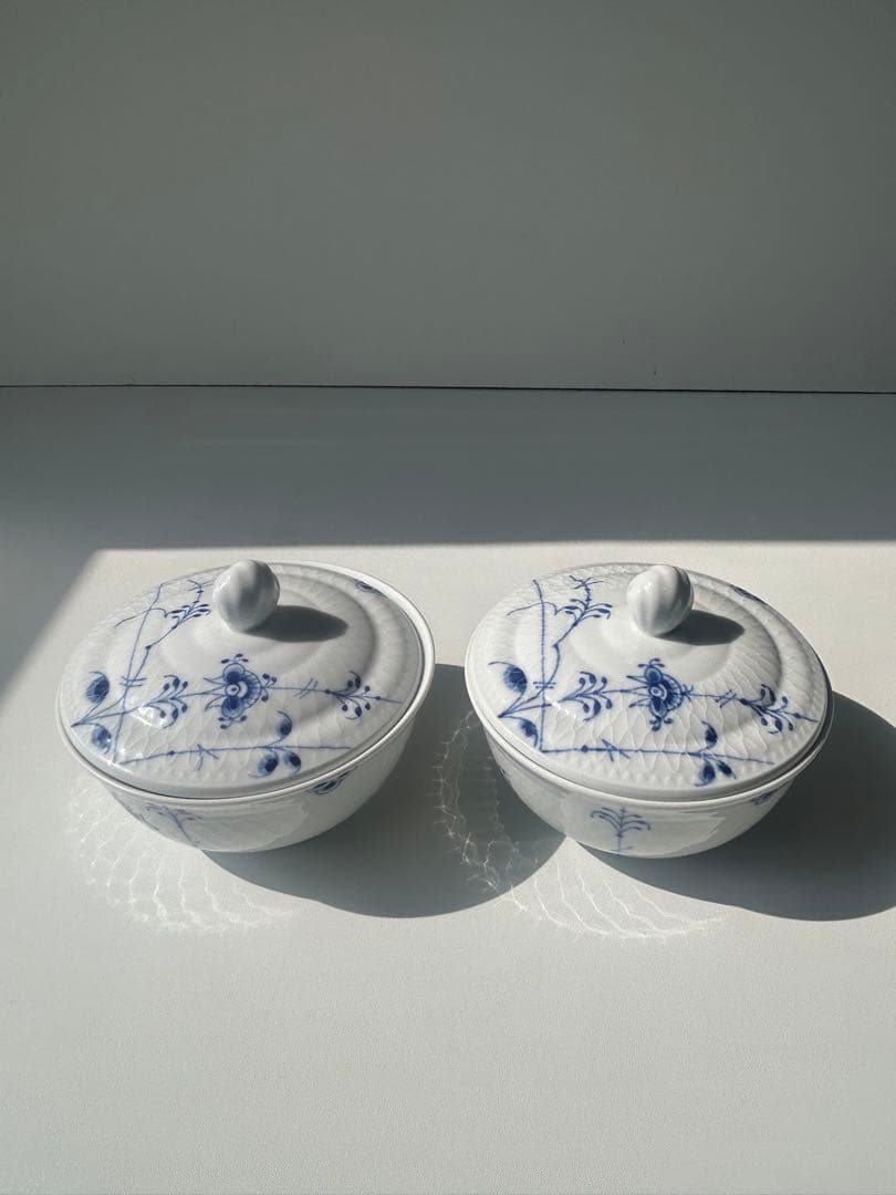 ロイヤルコペンハーゲン ブルーパルメッテ ボウル 174 / フタ 173 ペア