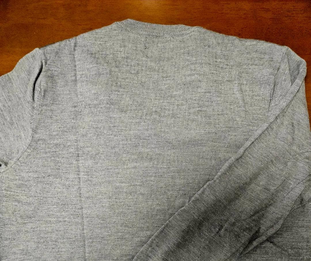 送料無料/超美品　POLO GOLF フロントキルティンググレー セーター（L)