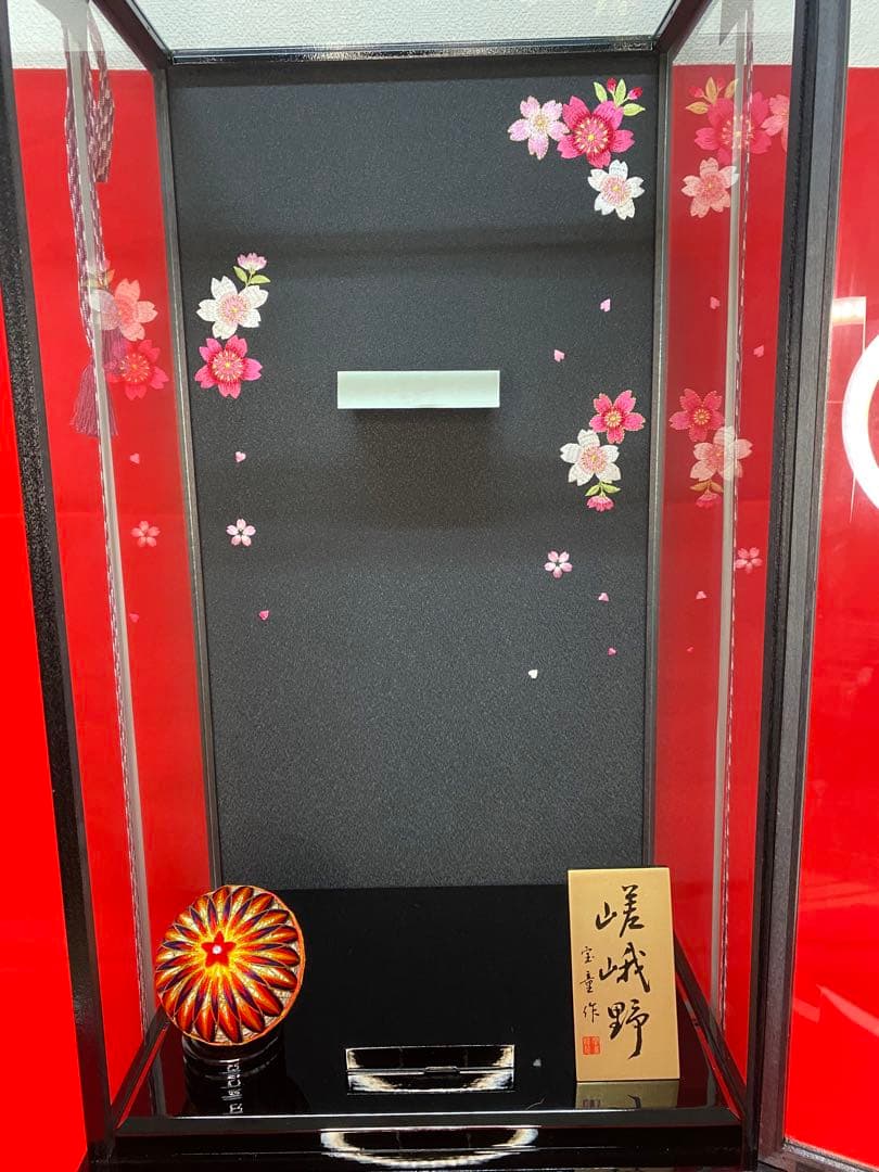 羽子板　宝童作　振袖刺繡ガラスケース２０号・間口約４０×奥行約３２×高さ約７５㎝
