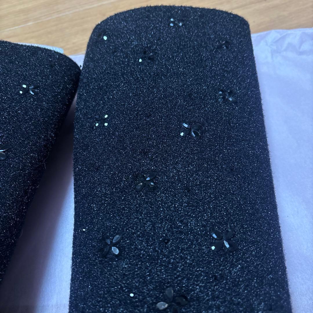 アンテプリマのお花のキラキラビジュー付き黒ロングブーツ23.5美品、他。