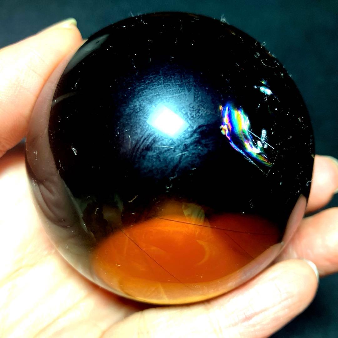 超大玉　60mm ゴールドルチルクォーツ　丸玉　スフィア　金針水晶