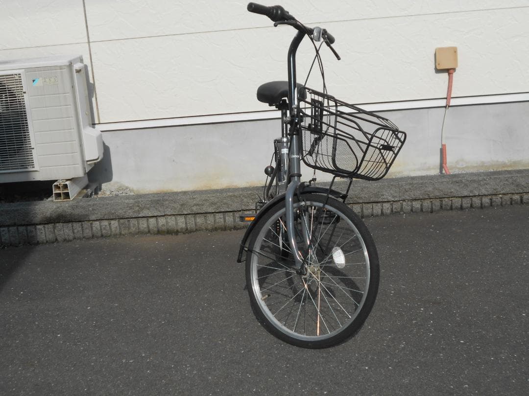 Lifepo 折りたたみ自転車 グレー 前カゴ付き