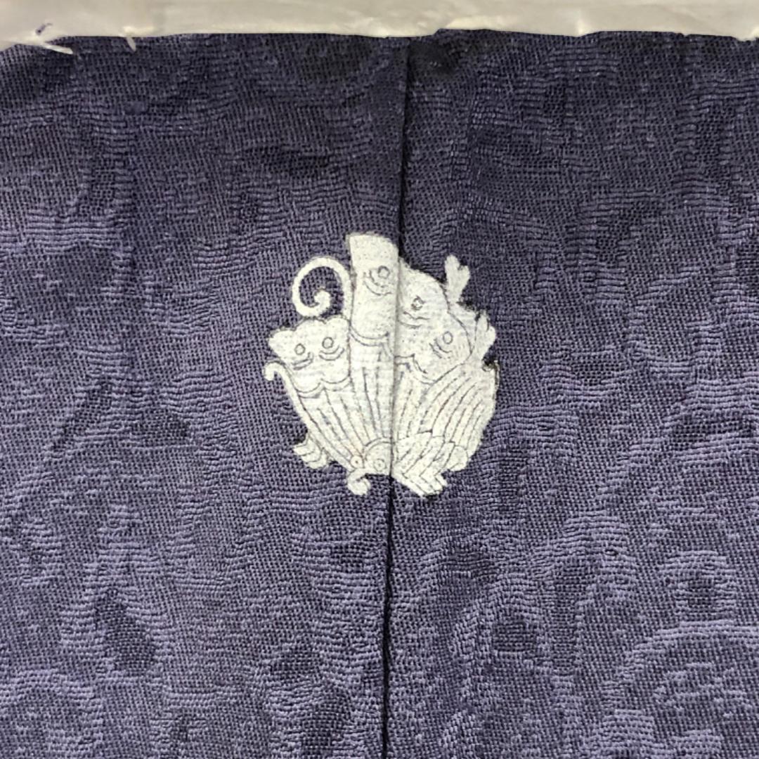 ☆ 色無地 螺鈿作家 甲斐泰造 二藍色 螺鈿 梅の花模様 しつけ糸 K-5433