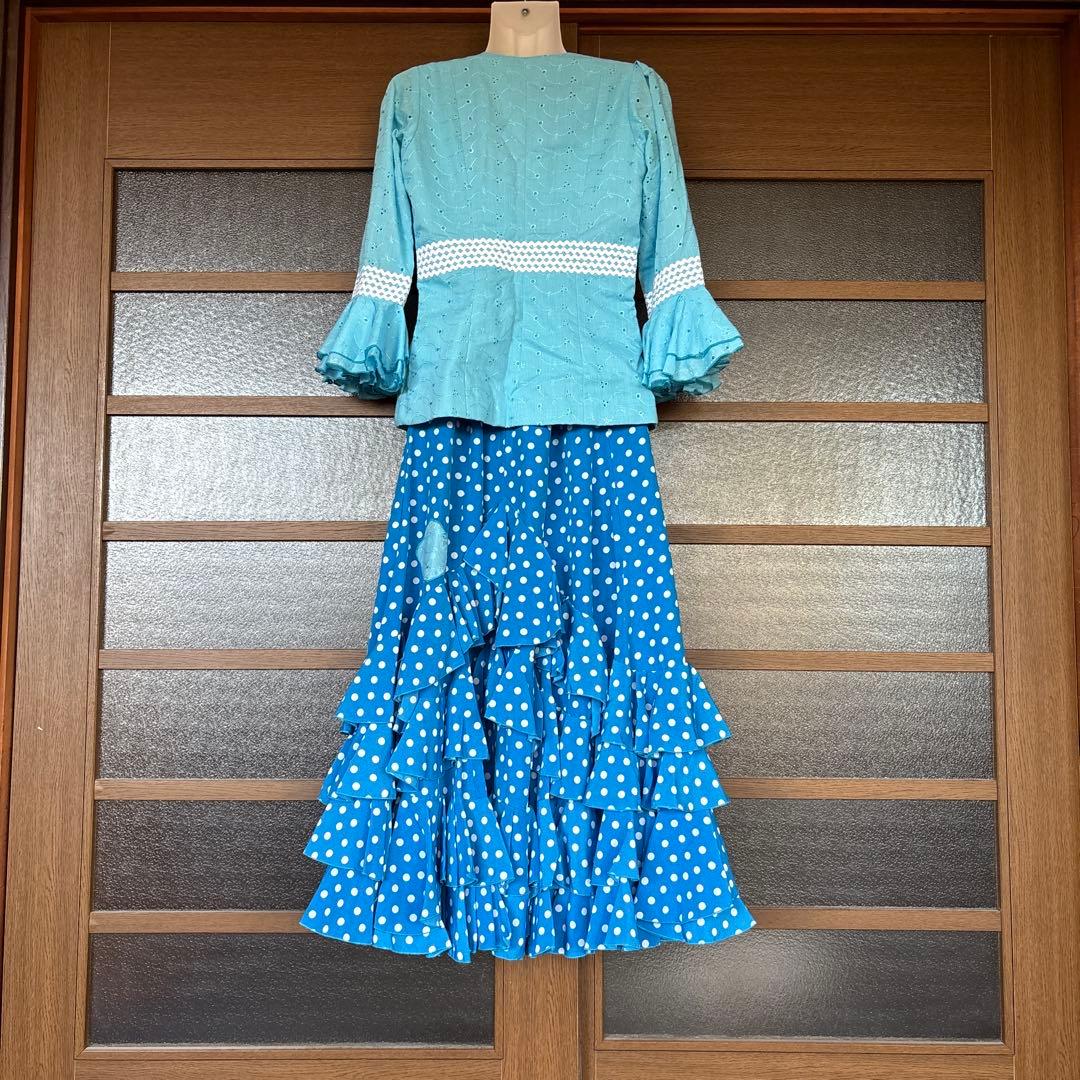 水色フラメンコツーピース