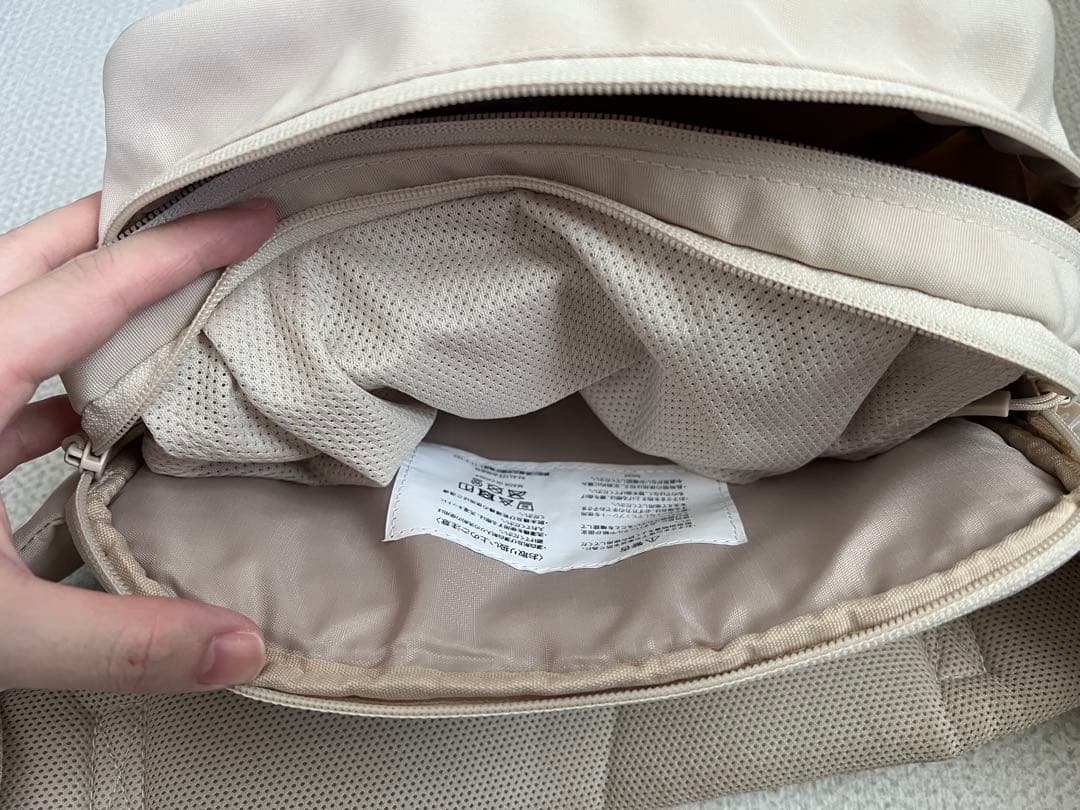 お値引きPOMULU 2WAYヒップシート　ベージュ ナイロン ボディバッグ