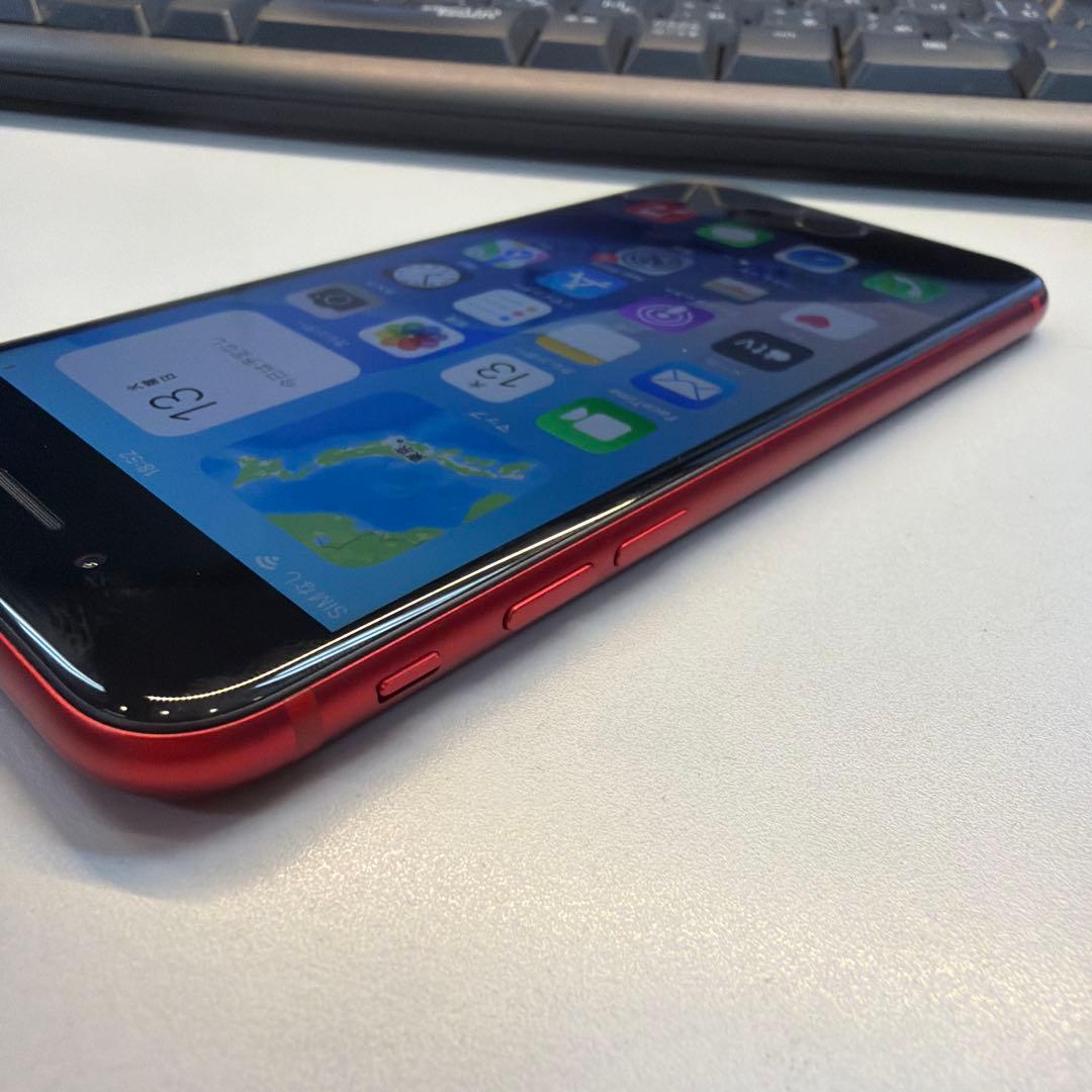 訳あり iPhone SE2 256GB レッド 100% 指紋認証不可