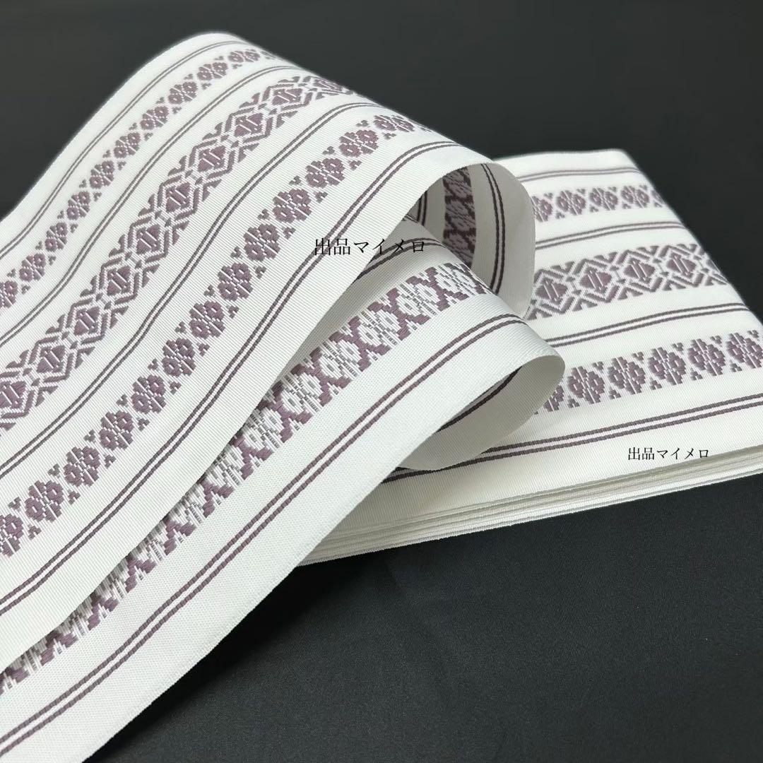 浴衣　綿麻　粋な夏着物　菊柄　黒　献上柄　半幅帯　2点　0726⑭