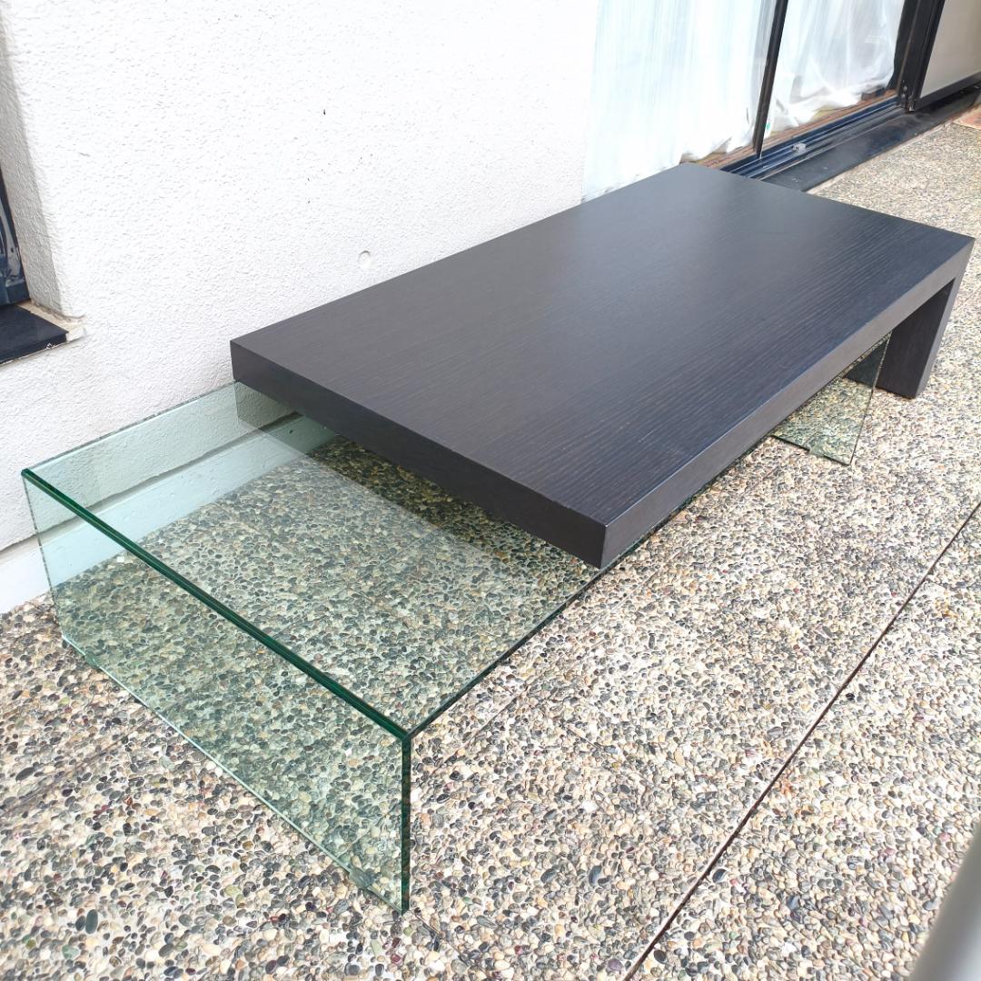 希少 Ligne roset リーンロゼ 伸長式 センターテーブル ガラス