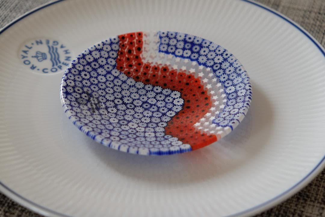 ベネチアンガラス ミルフィオリ プレート/検索/エルコーレモレッティ/江波冨士子