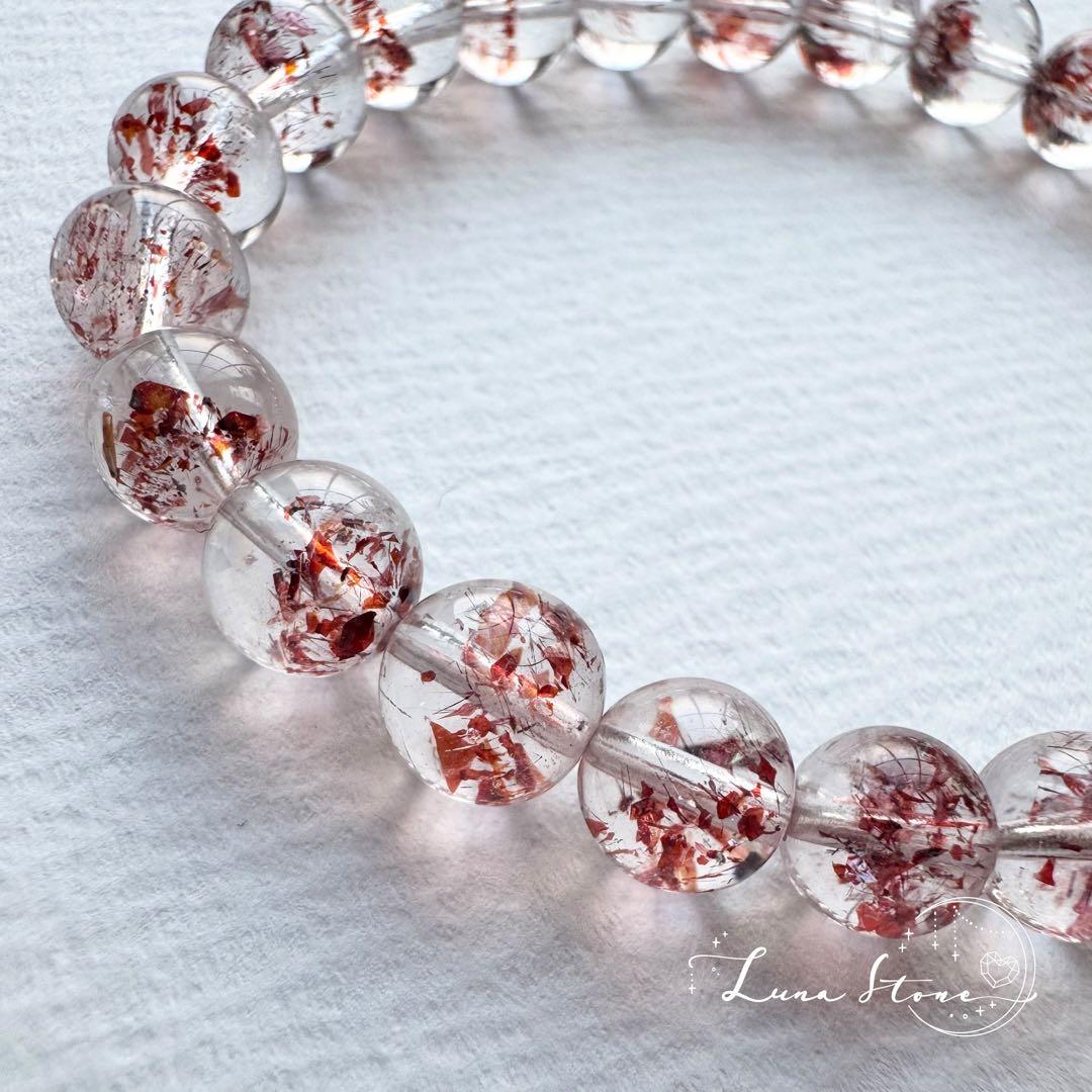 【鑑別書付き レピドクロサイトインクォーツ】天然石 ブレスレット