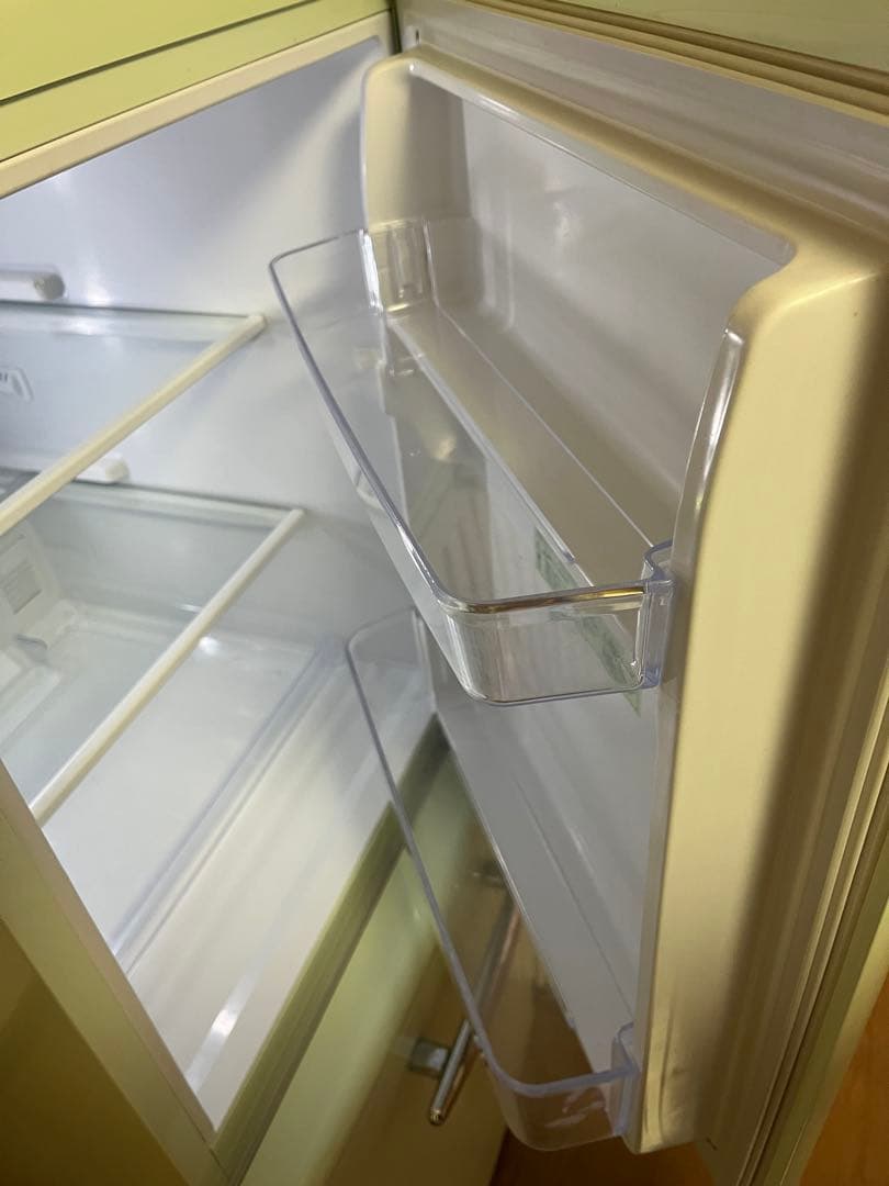 美品 2ドア ノンフロン冷凍冷蔵庫 149L グリーン e-angle 霜なし