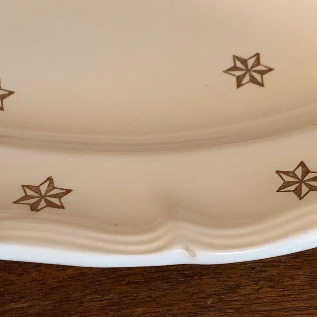 フランス　アンティーク　サルグミンヌ　オーバル　花リム　星　ラヴィエ