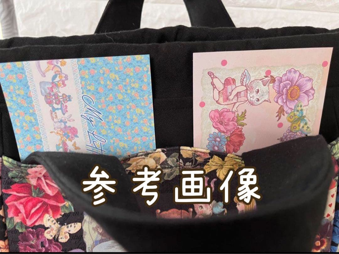 帆布の巾着トートバッグ　ジョリーフルール　コラコラver