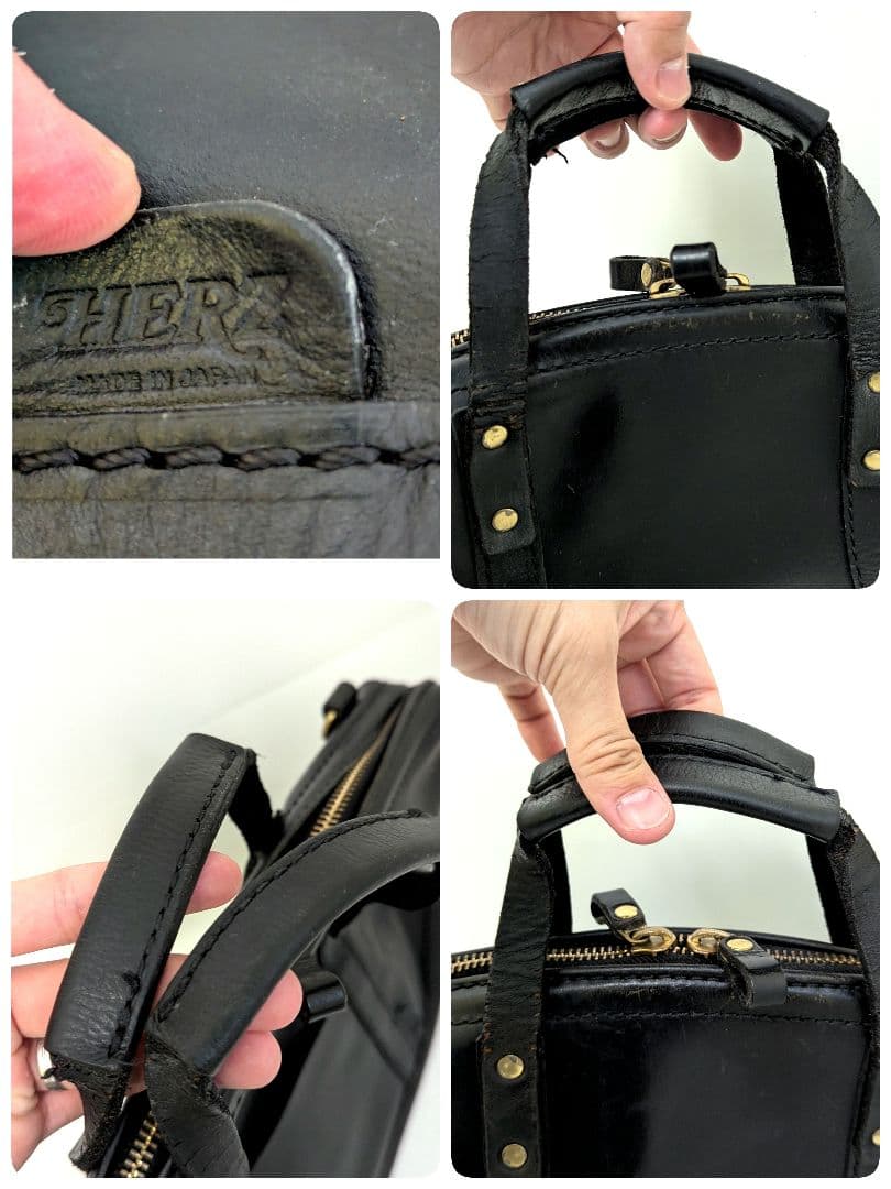 極美品　HERTZ 日本製 ブラック レザー ビジネスバッグ　ブリーフケース　革