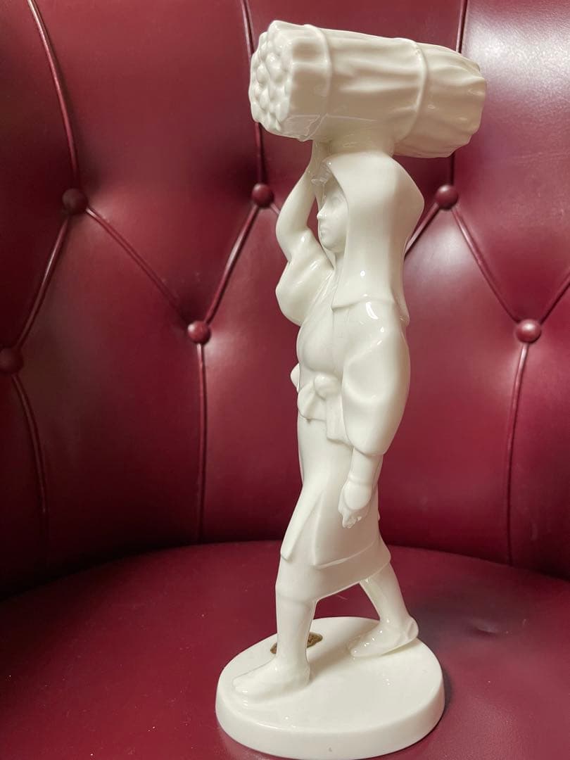 m@オールド★プレミアノリタケ / ボーンチャイナ薪持女性のフィギュリンH23