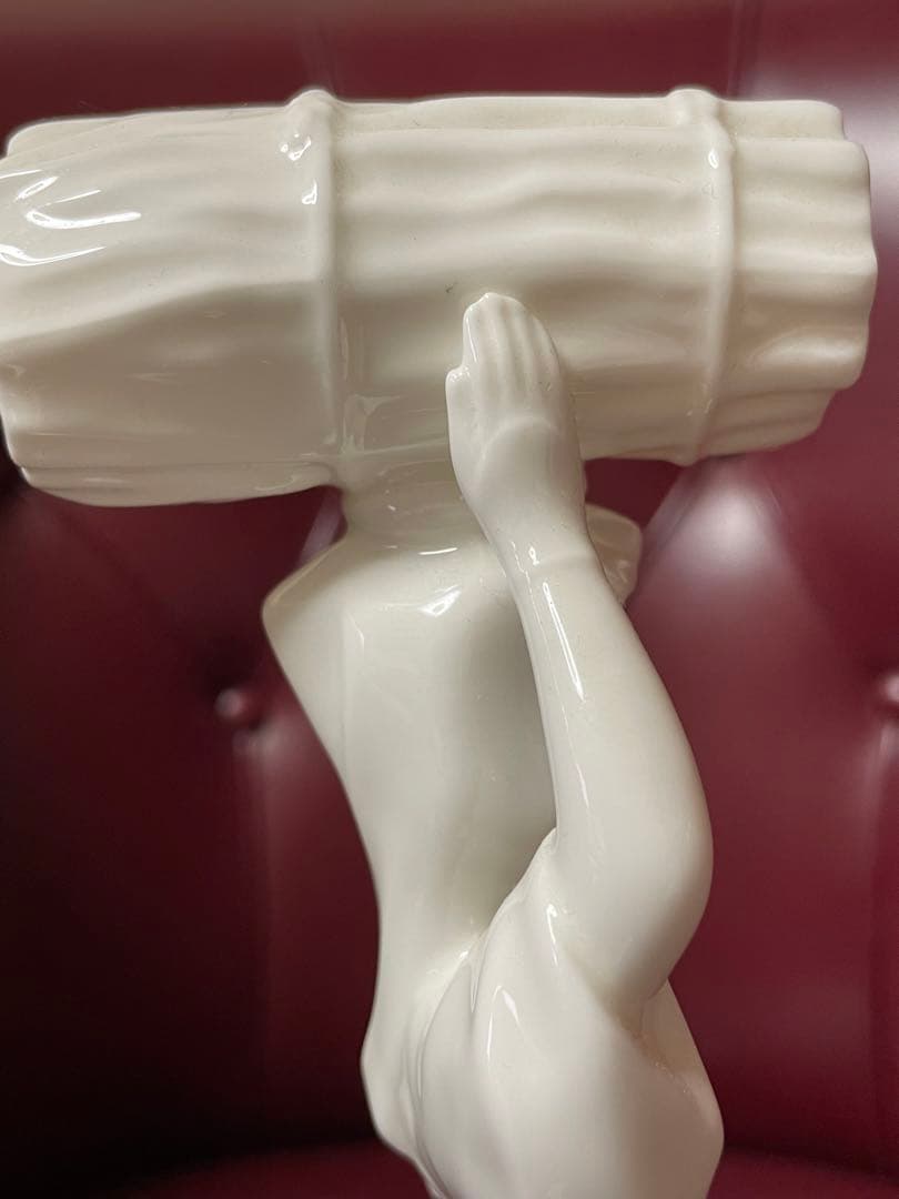 m@オールド★プレミアノリタケ / ボーンチャイナ薪持女性のフィギュリンH23