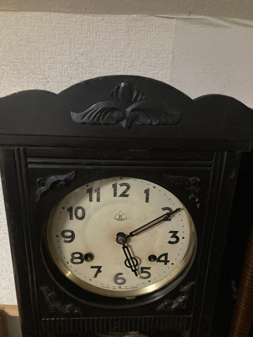 希少 龍水社アンティーク柱時計 8日巻ボンボン時計 稼働中